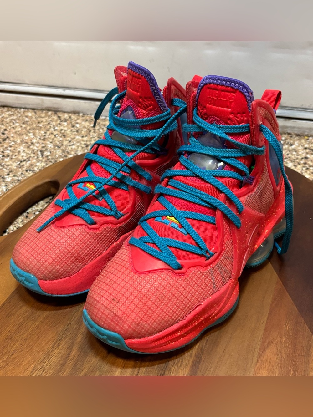 Nike Lebron Crown XIX 19 Shoes GS DD0418-600 Siren Red Blue Youth Size 5.5Y
